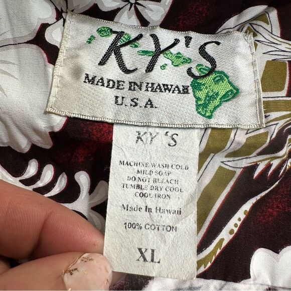 Ky’s Hawaiian Shirt 100% Cotton Surlboards Tropical Floral Print Mens Size XL - Picture 9 of 9